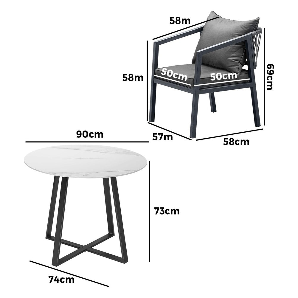 Livsip 5PCS Outdoor Dining Set Table Lounge Chair