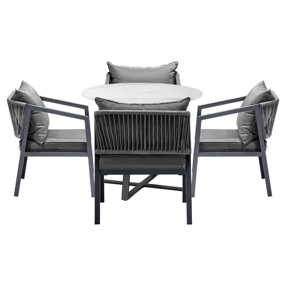 Livsip 5PCS Outdoor Dining Set Table Lounge Chair