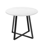 Livsip Outdoor Dining Set 2 Seater Marble Table Rattan Armchair - Top-Down View