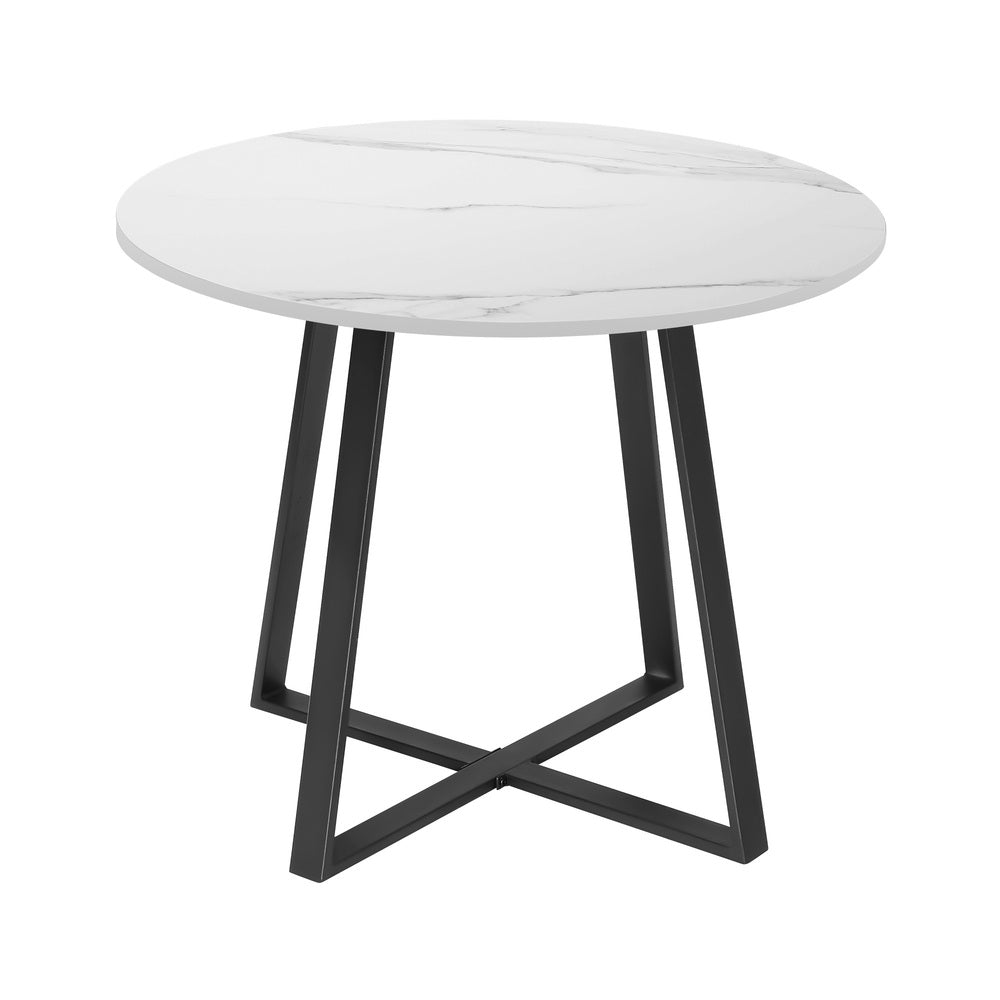Livsip Outdoor Dining Set 4 Seater Marble Table Rattan Armchair