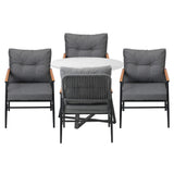 Livsip Outdoor Dining Set 5PCS Garden Lounge Setting - Rear View