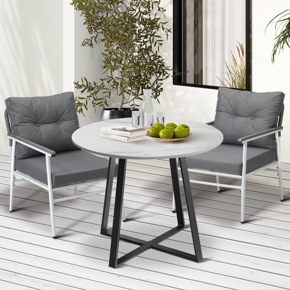 Livsip Outdoor Dining Set 2 Seater Marble Table