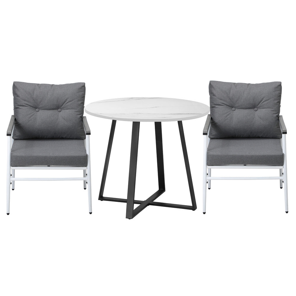 Livsip Outdoor Dining Set 2 Seater Marble Table