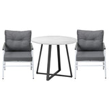 Livsip Outdoor Dining Set 2 Seater Marble Table - 45-Degree Angle