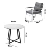 Livsip Outdoor Dining Set 2 Seater Marble Table