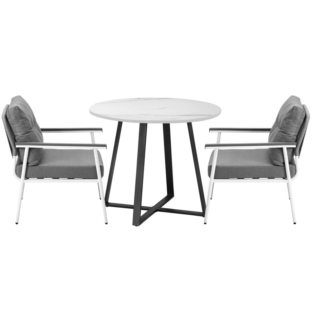 Livsip Outdoor Dining Set 2 Seater Marble Table