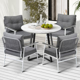 Livsip Outdoor Dining Set 4 Seater Marble Table