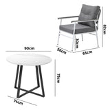 Livsip Outdoor Dining Set 4 Seater Marble Table - Top-Down View