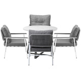 Livsip Outdoor Dining Set 4 Seater Marble Table - Rear View
