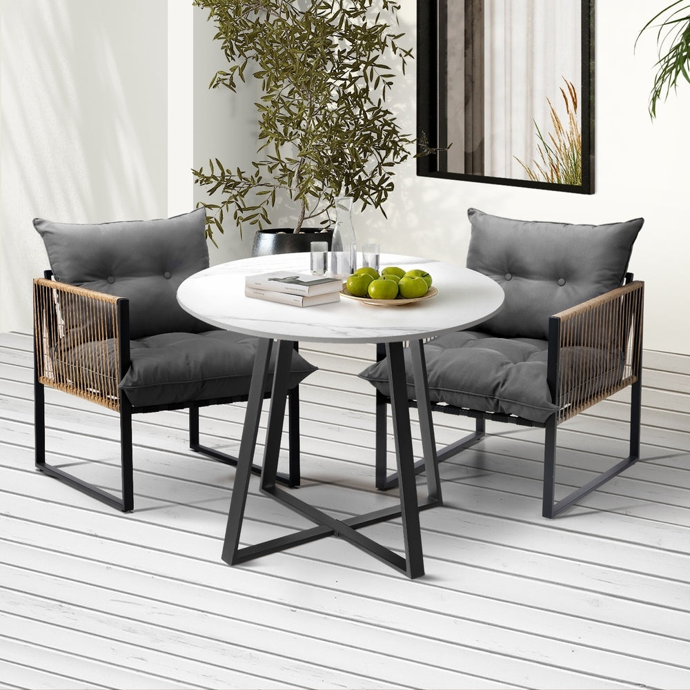 Livsip Outdoor Dining Set 2 Seater Sintered Stone Table