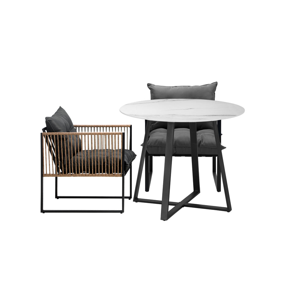 Livsip Outdoor Dining Set 2 Seater Sintered Stone Table