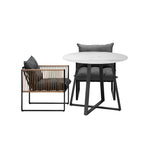 Livsip Outdoor Dining Set 2 Seater Sintered Stone Table - Front View