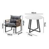 Livsip Outdoor Dining Set 2 Seater Sintered Stone Table - Top-Down View