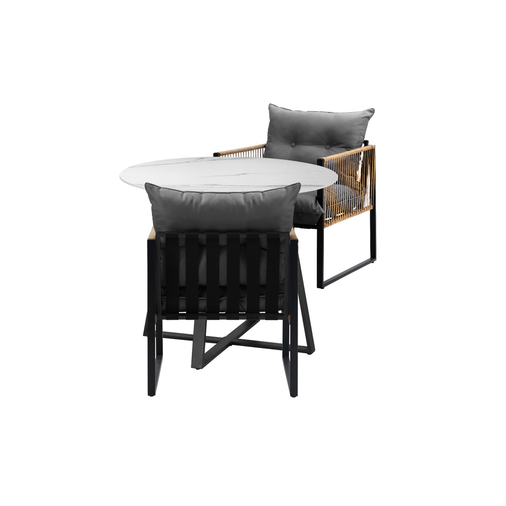 Livsip Outdoor Dining Set 2 Seater Sintered Stone Table