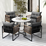Livsip Outdoor Dining Set 4 Seater Sintered Stone Table