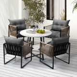 Livsip Outdoor Dining Set 4 Seater Sintered Stone Table - Top-Down View