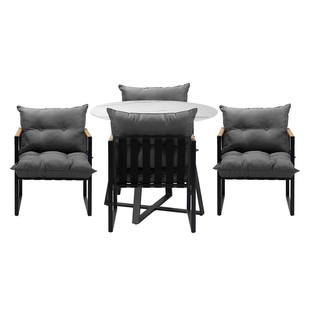 Livsip Outdoor Dining Set 4 Seater Sintered Stone Table