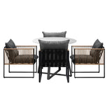 Livsip Outdoor Dining Set 4 Seater Sintered Stone Table