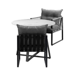 Livsip 3PCS Outdoor Dining Set Round Table and Chairs with Cushions