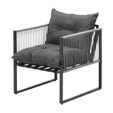 Livsip 5PCS Outdoor Dining Set Round Table and Chairs with Cushions - 45-Degree Angle