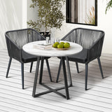 Livsip 3x Outdoor Dining Set Sintered Stone Table Bistro Set - Close-Up Angle
