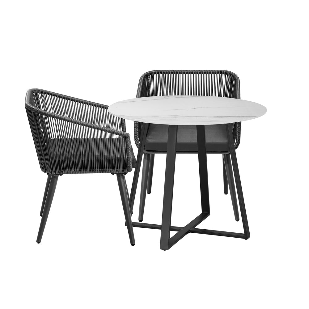 Livsip 3x Outdoor Dining Set Sintered Stone Table Bistro Set