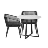Livsip 3x Outdoor Dining Set Sintered Stone Table Bistro Set - Side View