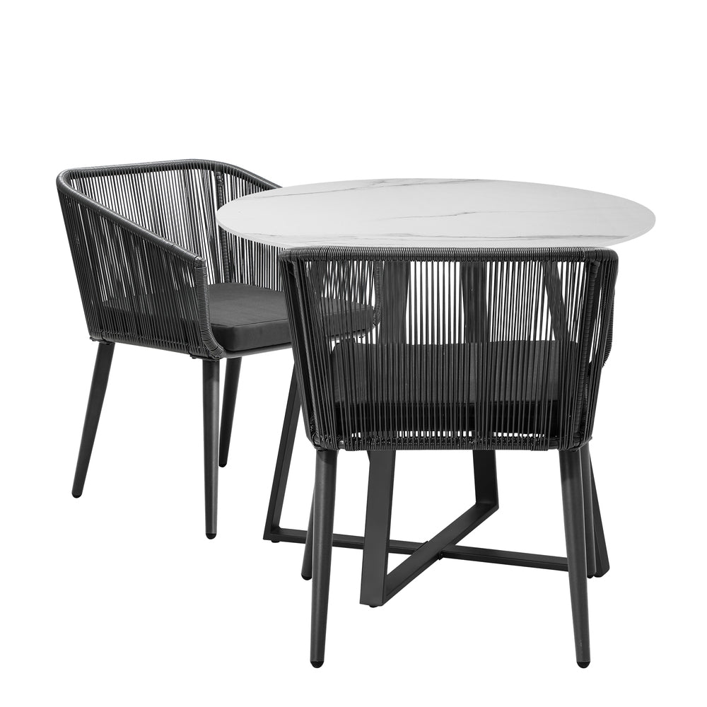 Livsip 3x Outdoor Dining Set Sintered Stone Table Bistro Set