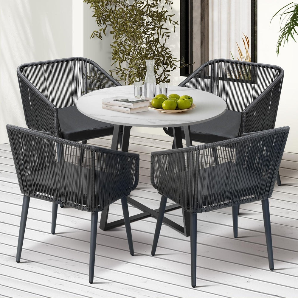 Livsip 5x Outdoor Dining Set Sintered Stone Table Bistro Set