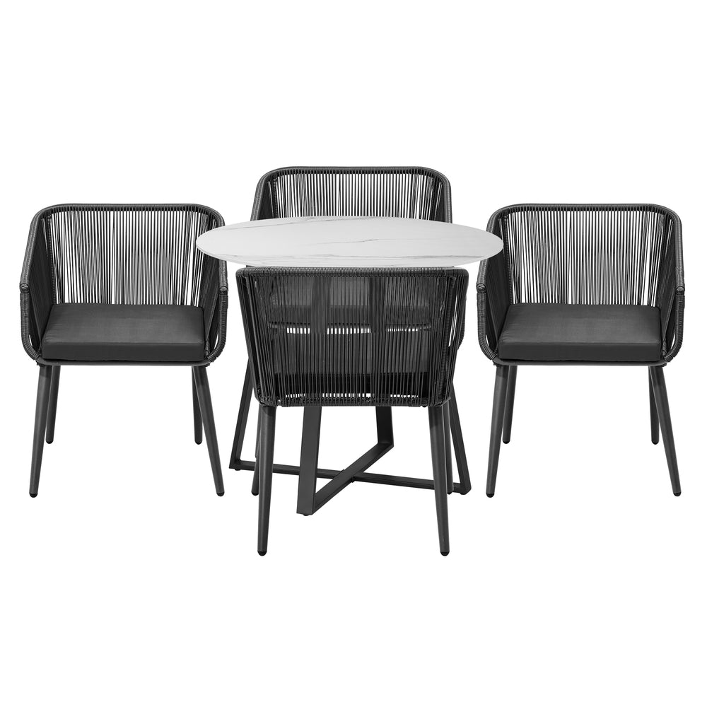 Livsip 5x Outdoor Dining Set Sintered Stone Table Bistro Set