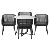 Livsip 5x Outdoor Dining Set Sintered Stone Table Bistro Set - Side View