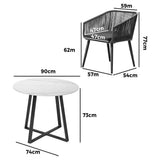 Livsip 5x Outdoor Dining Set Sintered Stone Table Bistro Set