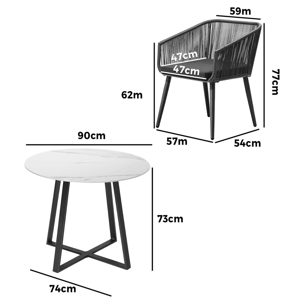 Livsip 5x Outdoor Dining Set Sintered Stone Table Bistro Set