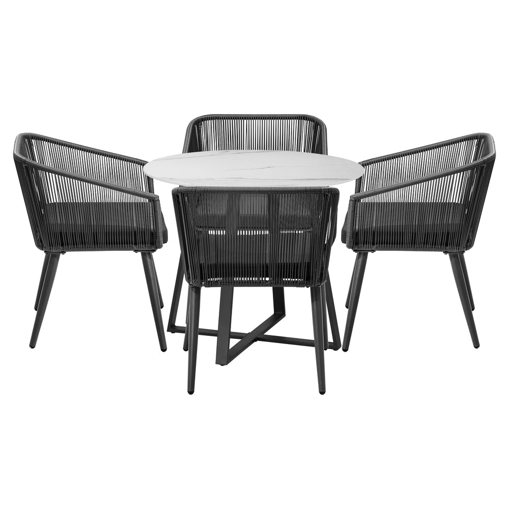 Livsip 5x Outdoor Dining Set Sintered Stone Table Bistro Set