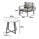Livsip 3PCS Outdoor Dining Set Table&Sofa Chairs