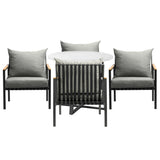 Livsip 5PCS Outdoor Dining Set Table&Sofa Chairs