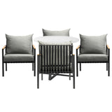 Livsip 5PCS Outdoor Dining Set Table&Sofa Chairs - Top-Down View