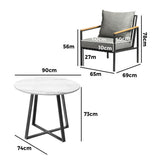 Livsip 5PCS Outdoor Dining Set Table&Sofa Chairs
