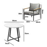 Livsip 5PCS Outdoor Dining Set Table&Sofa Chairs - Front View