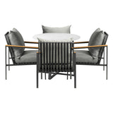 Livsip 5PCS Outdoor Dining Set Table&Sofa Chairs