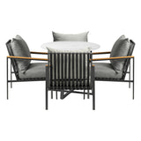 Livsip 5PCS Outdoor Dining Set Table&Sofa Chairs - 45-Degree Angle
