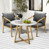 Livsip 3PCS Outdoor Dining Set 90cm Table Lounge Chairs