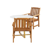 Livsip Outdoor Patio Set Solid Wood Chair&Table 3PC