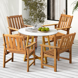 Livsip Outdoor Patio Set Solid Wood Chair&Table 5PC - Side View