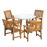 Livsip Outdoor Patio Set Solid Wood Chair&Table 5PC