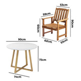 Livsip Outdoor Patio Set Solid Wood Chair&Table 5PC - Extra Image