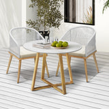 Livsip 3 Piece Outdoor Dining Set Table Lounge Chairs