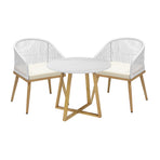 Livsip 3 PCS Outdoor Dining Set Table & Lounge Chairs