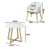 Livsip 3 Piece Outdoor Dining Set Table Lounge Chairs - Extra Image