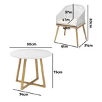 Livsip 3 PCS Outdoor Dining Set Table & Lounge Chairs